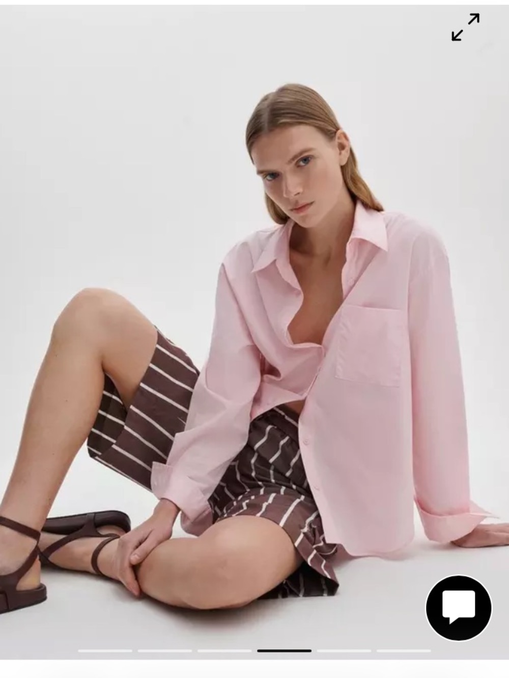 Rag & Bone Connie Poplin Peony Light Pink Button-Up Shirt - Picture 4 of 9